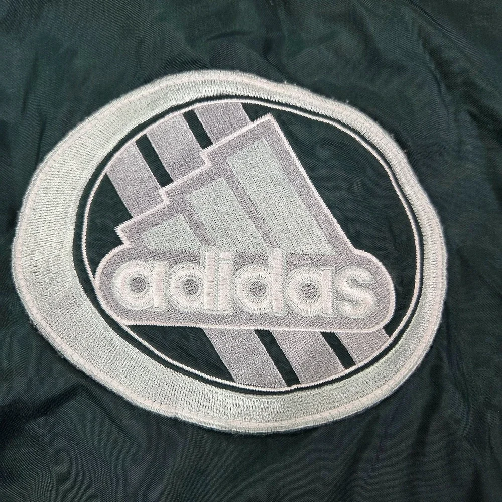 Vintage Adidas Windbreaker Jacket Mens Size Large Full Zip Green White 90s